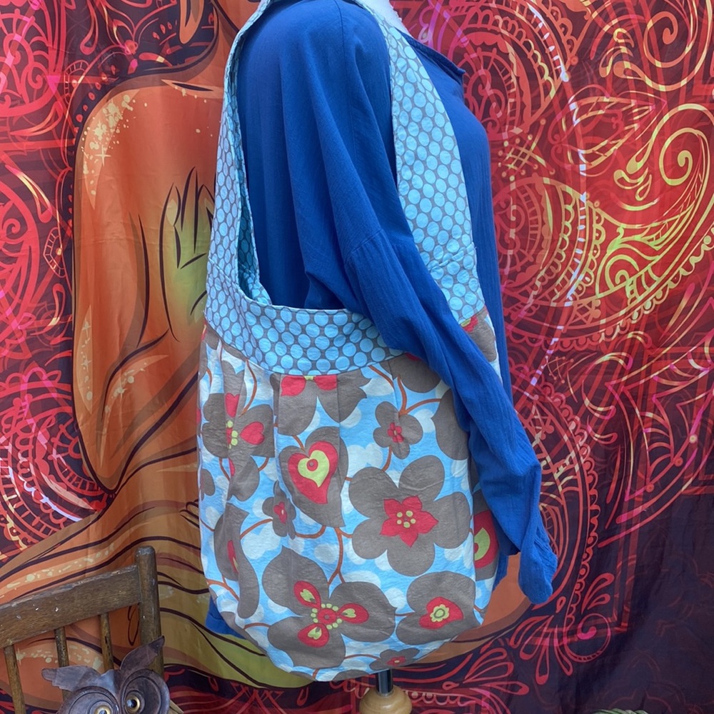 Artisan Handmade Boho Reversible Shoulder Bag | Two-Way Floral Print Tote